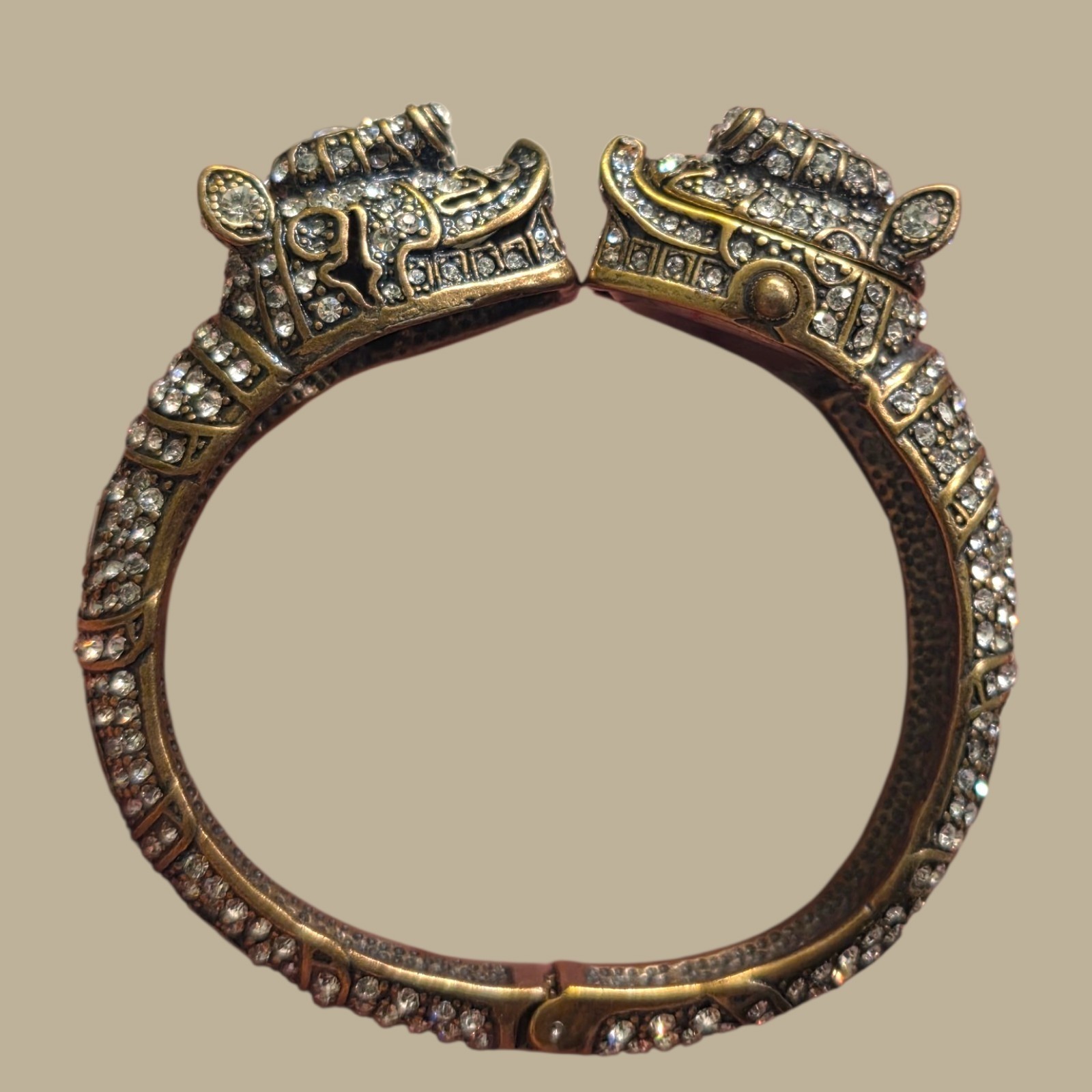 Rare Figural FOO DOG Head Jeweled Rhinestone Chico Watch Bracelet