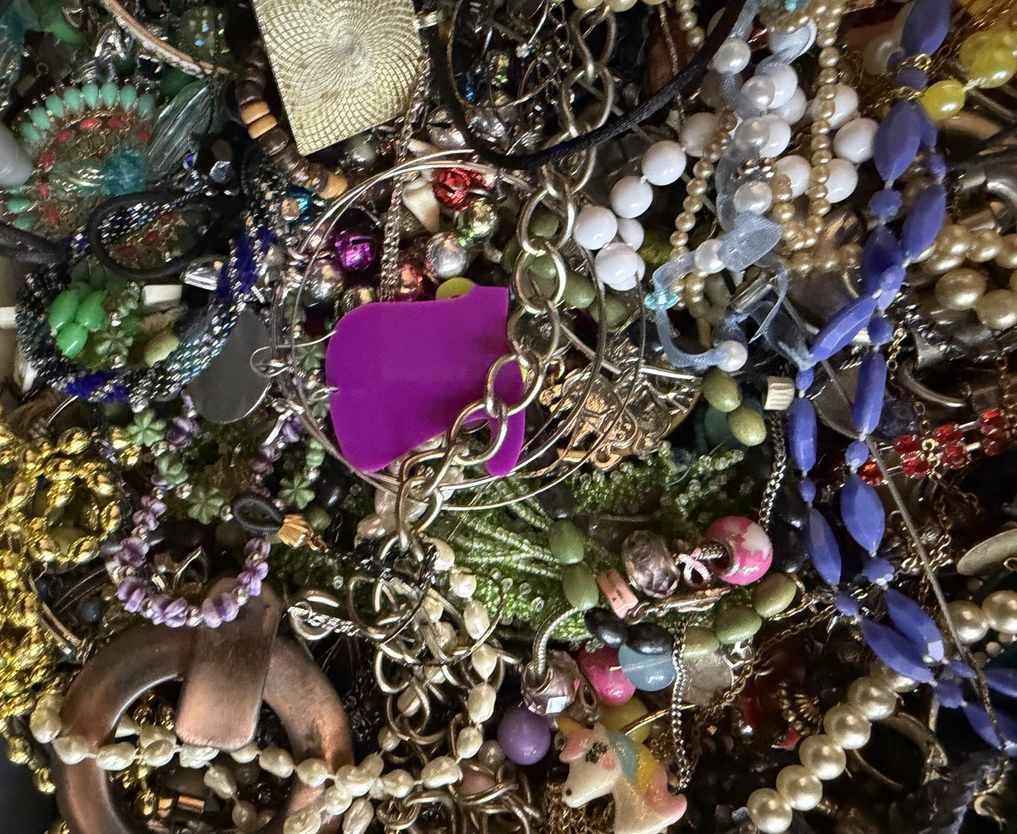 Estate Vintage to Mod Jewelry Lot 2 lb JUNK CRAFT WEAR REPAIR Untested Unsorted