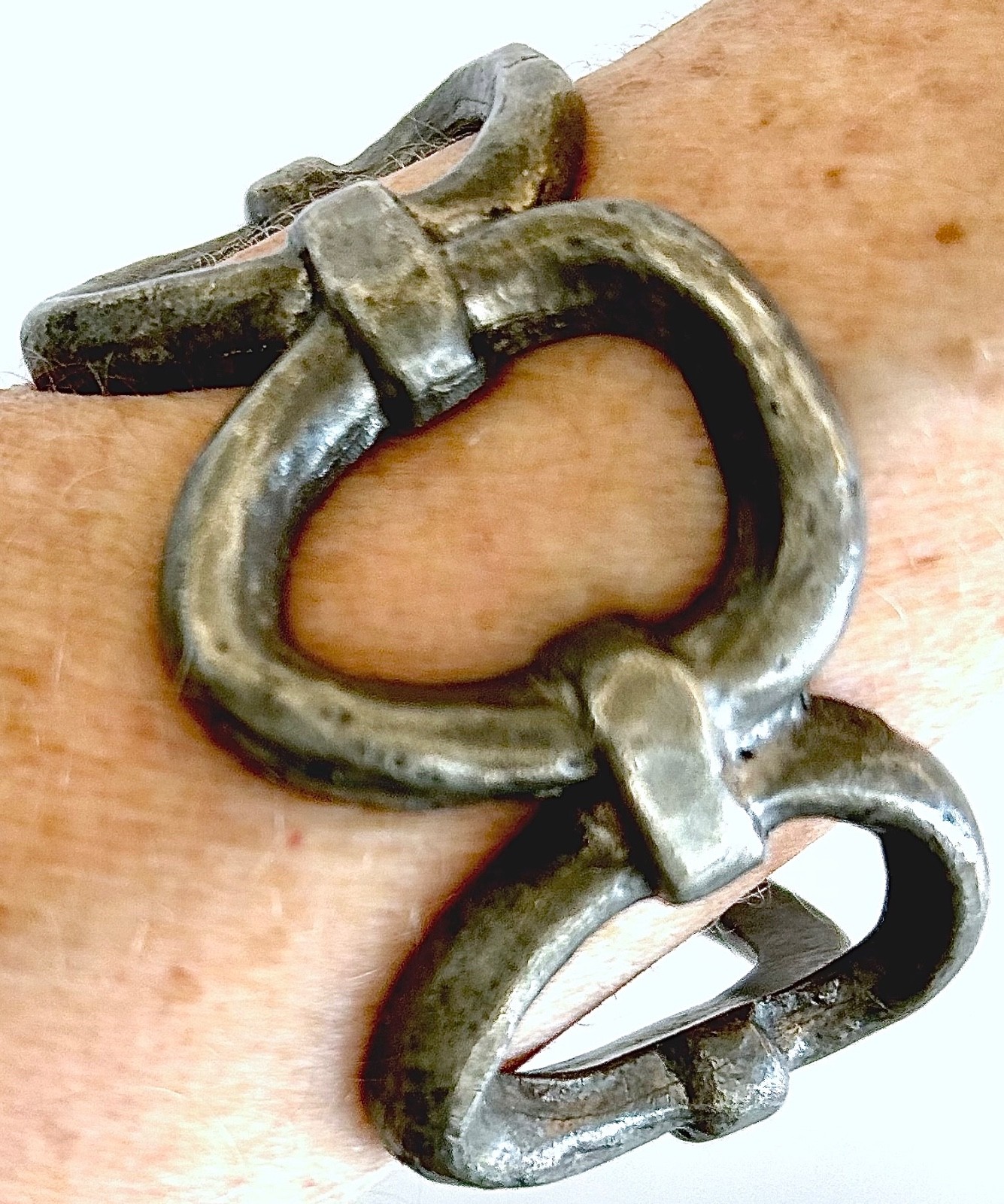 VINTAGE French 1930’s -50’s Hand Cast Brutalist Modernist Cuff Bracelet