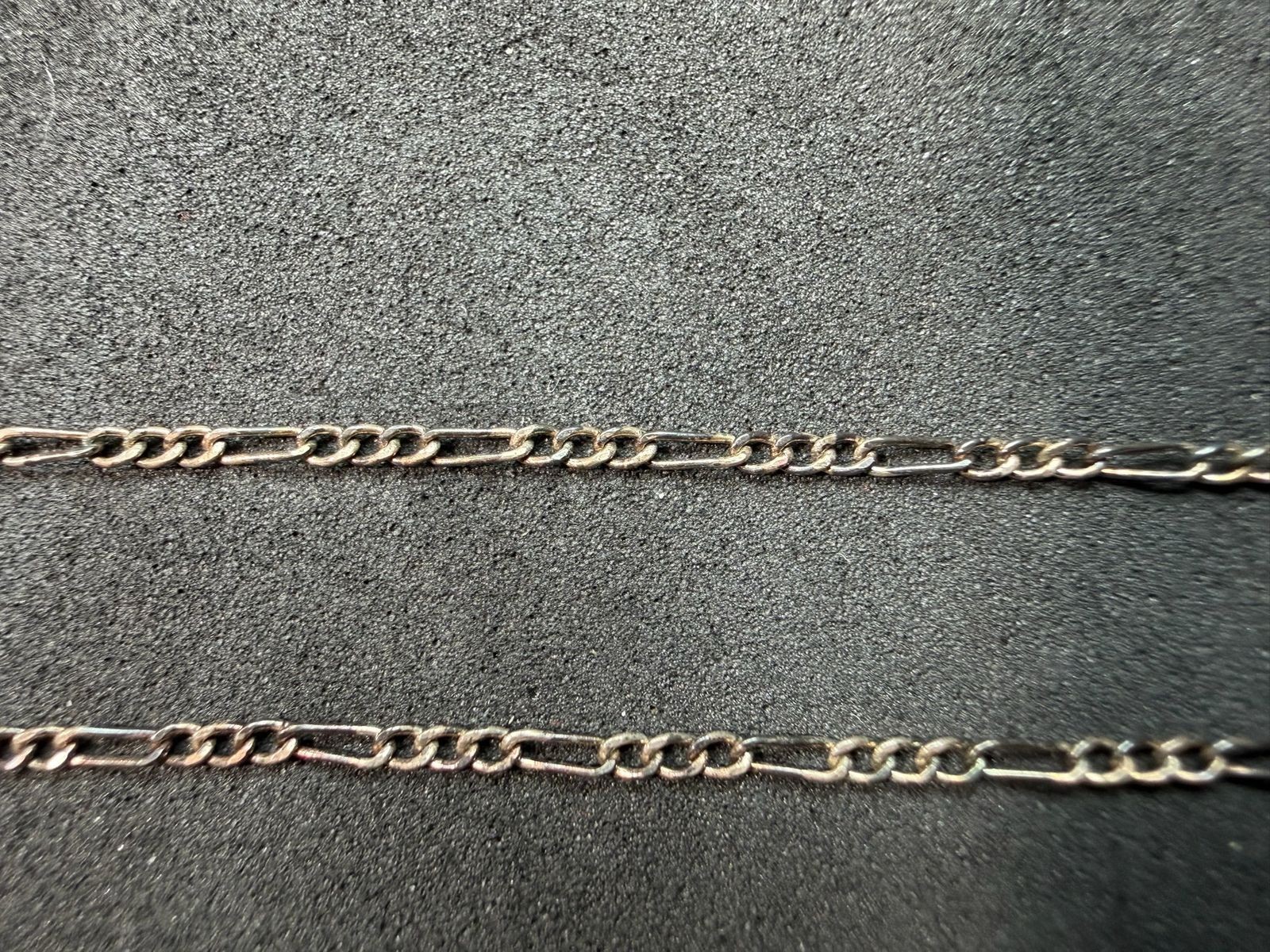 1.66g Vintage Sterling Silver 925 Figaro Link Chain Necklace 20 in M