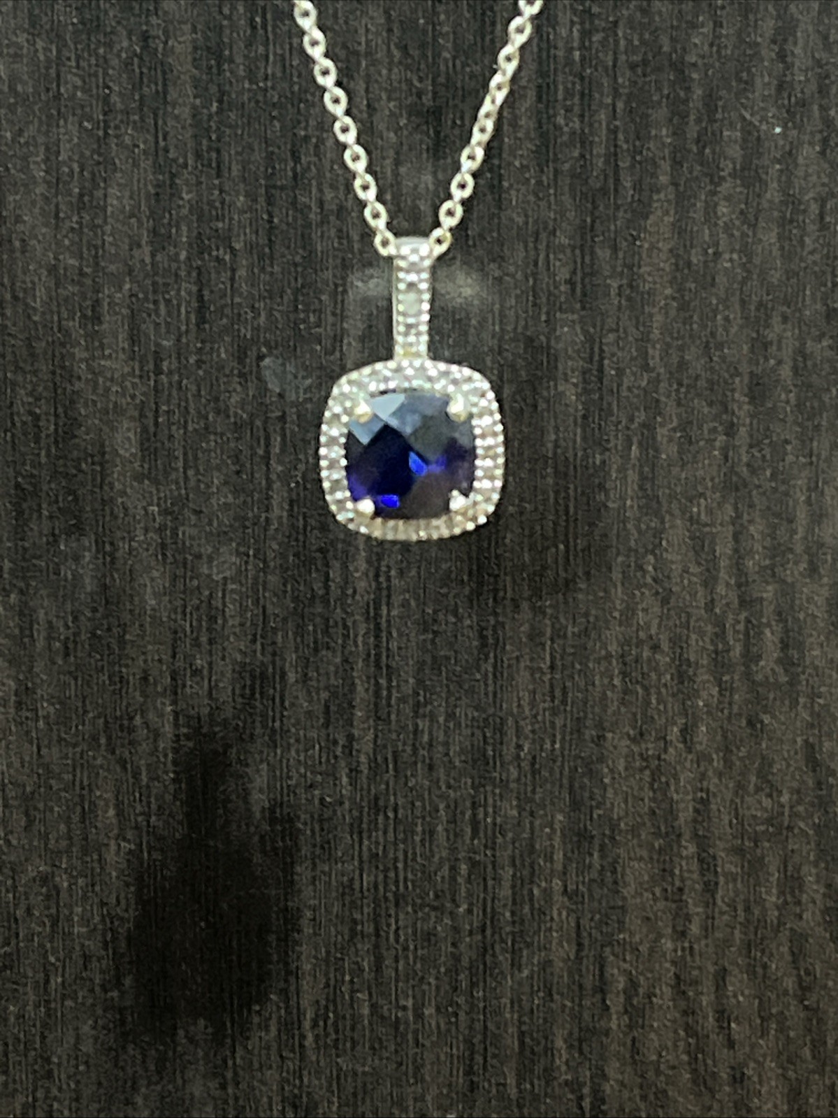 Blue Dimond 24K Yellow Gold Necklace