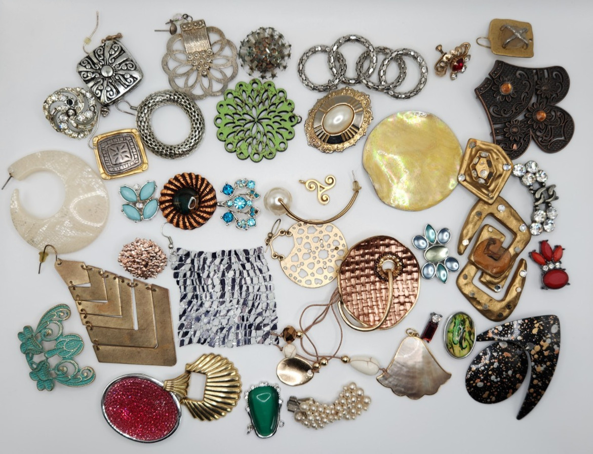 Craft Jewelry Pieces Junk Drawer 35 Different Pieces