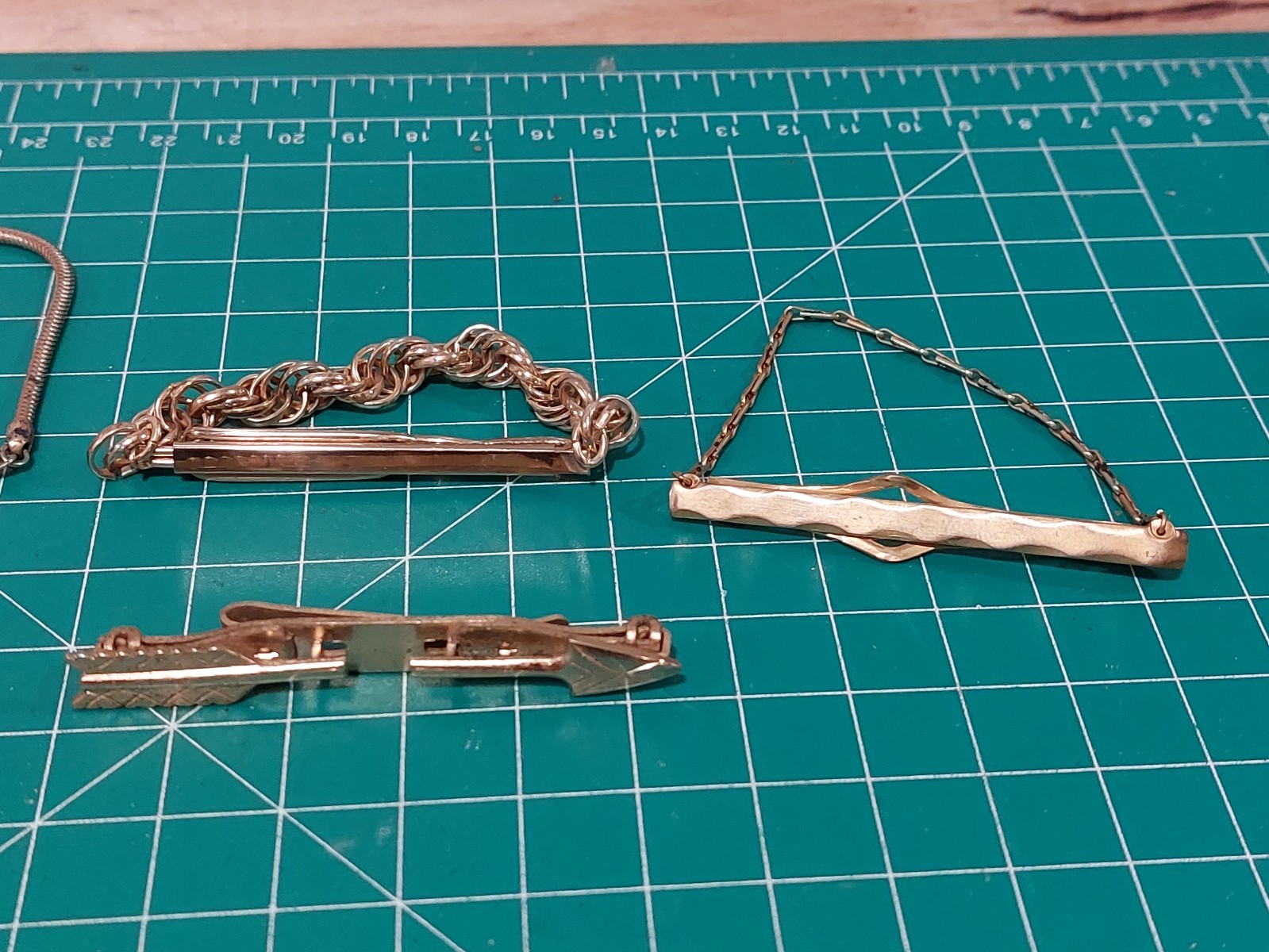 CUFFLINKS Tie Bar Clasp Pin Mens Gold Tone Lot Swank Anson ETC