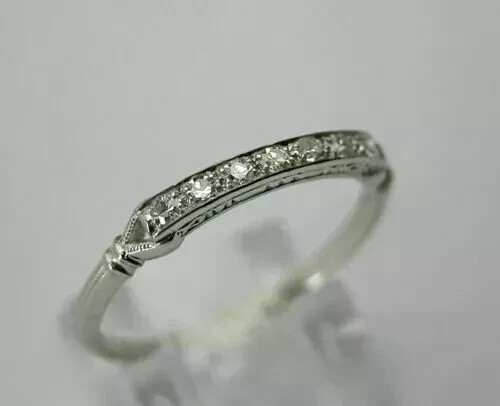 1Ct Round Art Deco Style Lab Created Diamond 14k White Gold FN Ring Engagement
