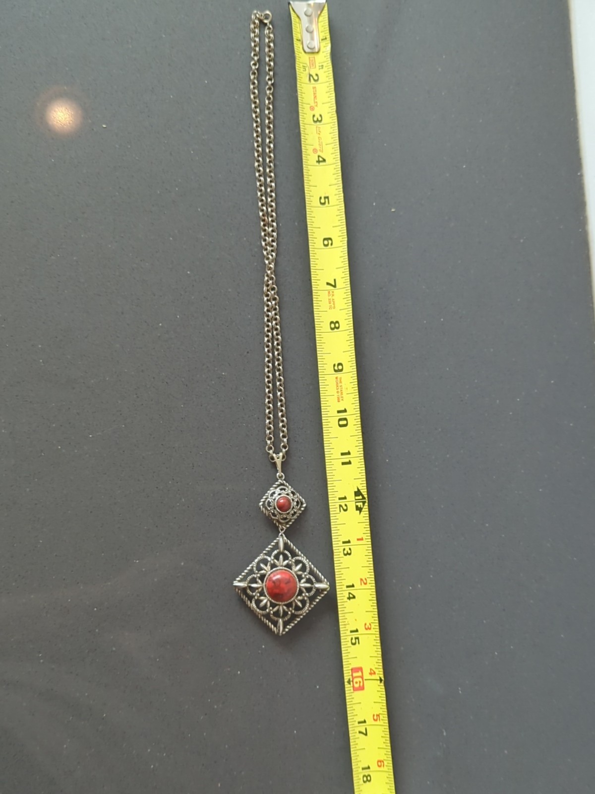 Sarah Coventry Vintage 1978 Inca Fire Red Pendant Necklace and Brooch Set K112