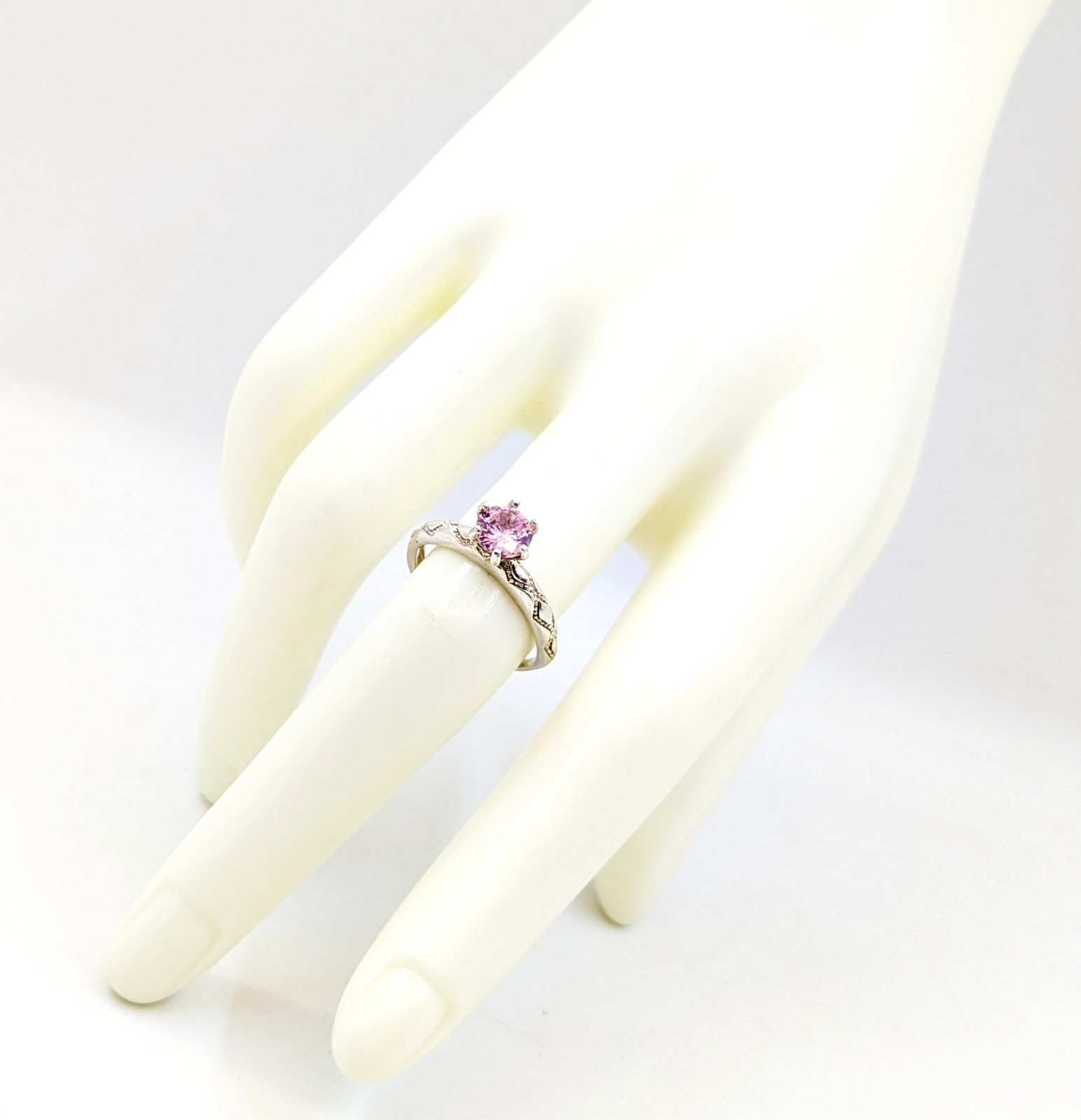 Vintage Luxury RING Silver 925 with Chic Bright Stone -size: 7.75US (17.5mm)| #8