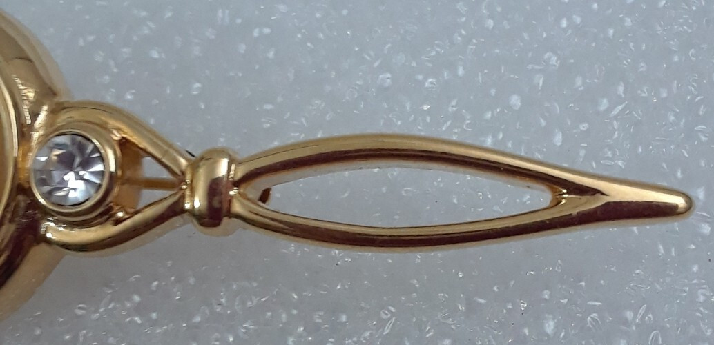 Monet Gold Tone Large Faux Pearl Bar Pin Brooch 4 in Long