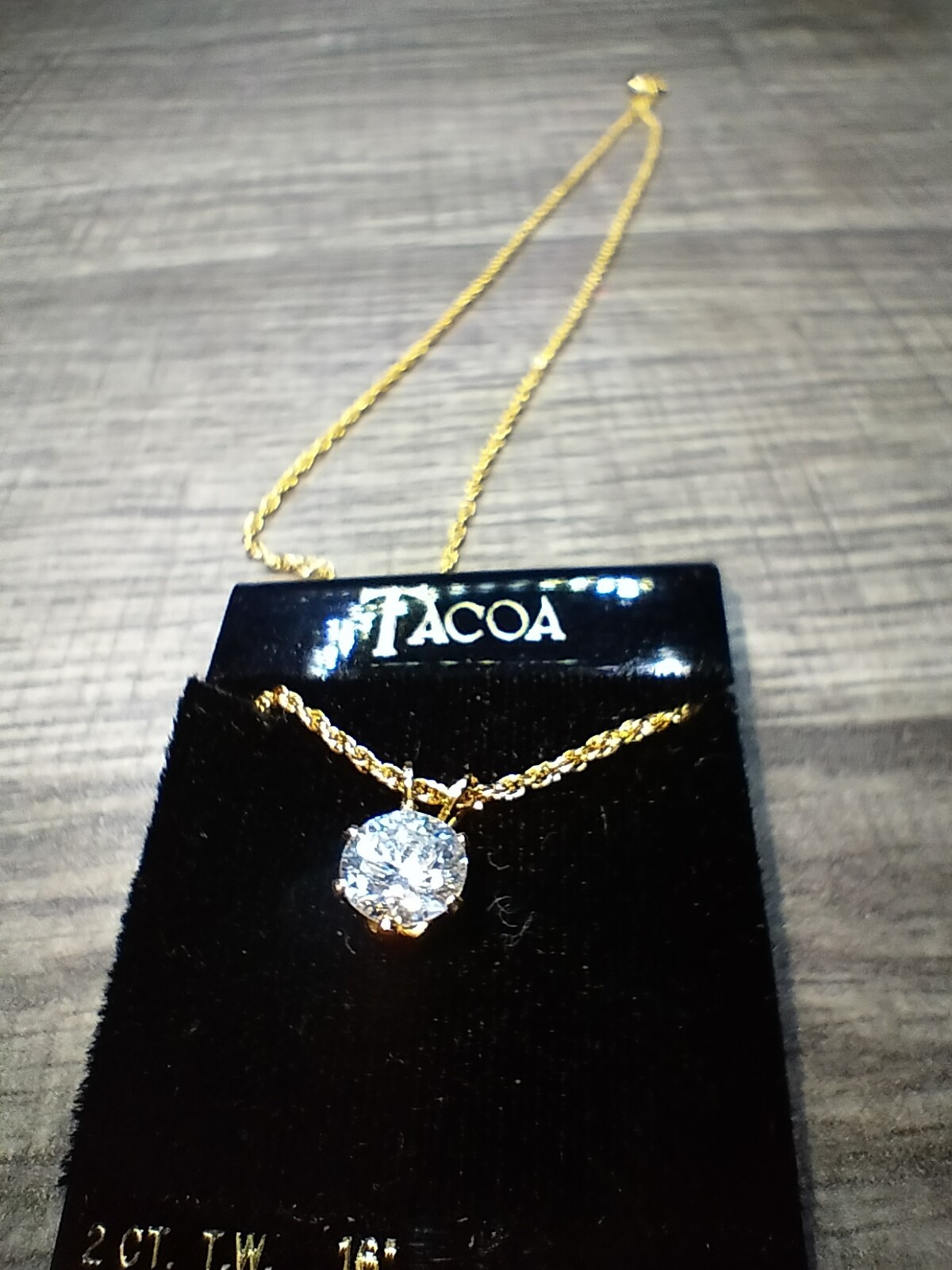 Tacoa 2 CT T.W. 16″ Cz Necklace In Original Box . Great Condition 👍