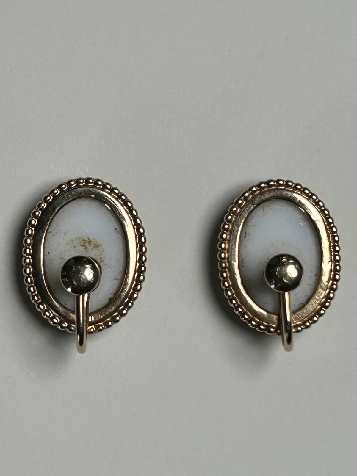 12K Gold Filled CAMEO Earrings A.C (AMCO) Screw Backs Vintage