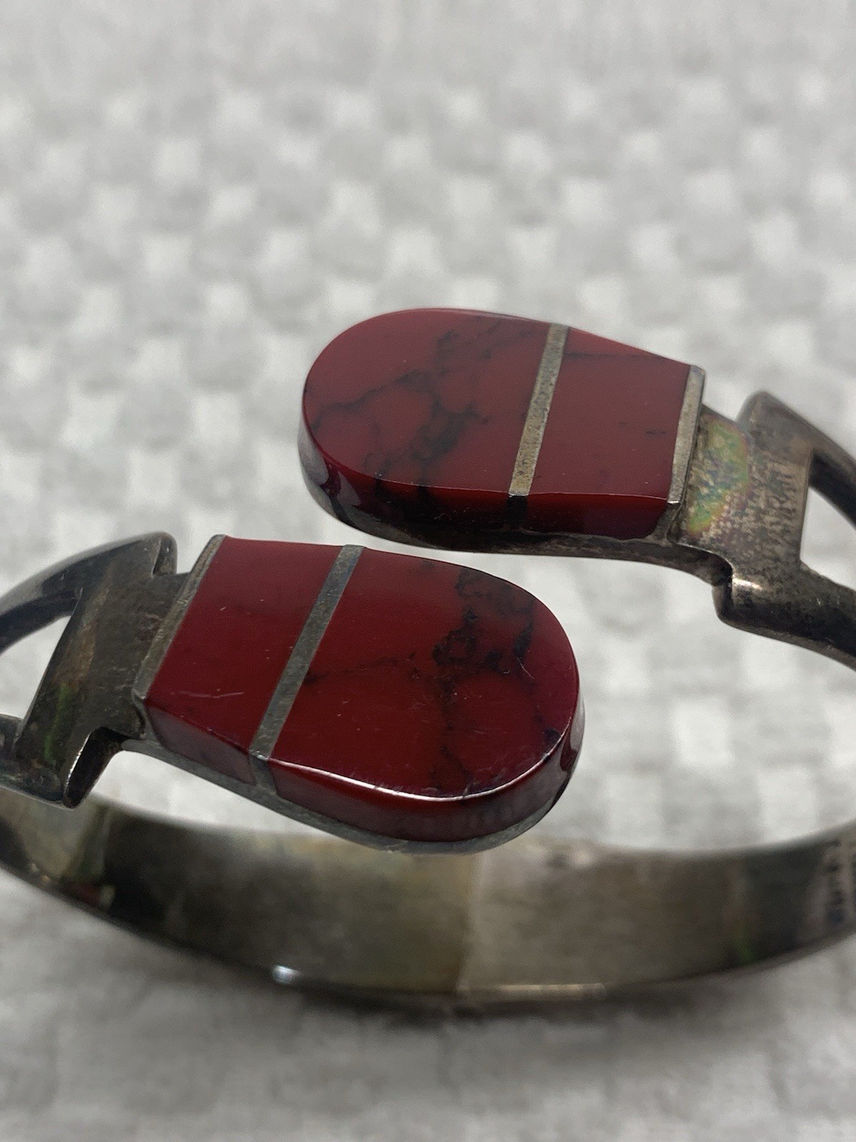 Bracelet & Pierced Earrings matching set 950 Silver Jewelry marked 64 grams