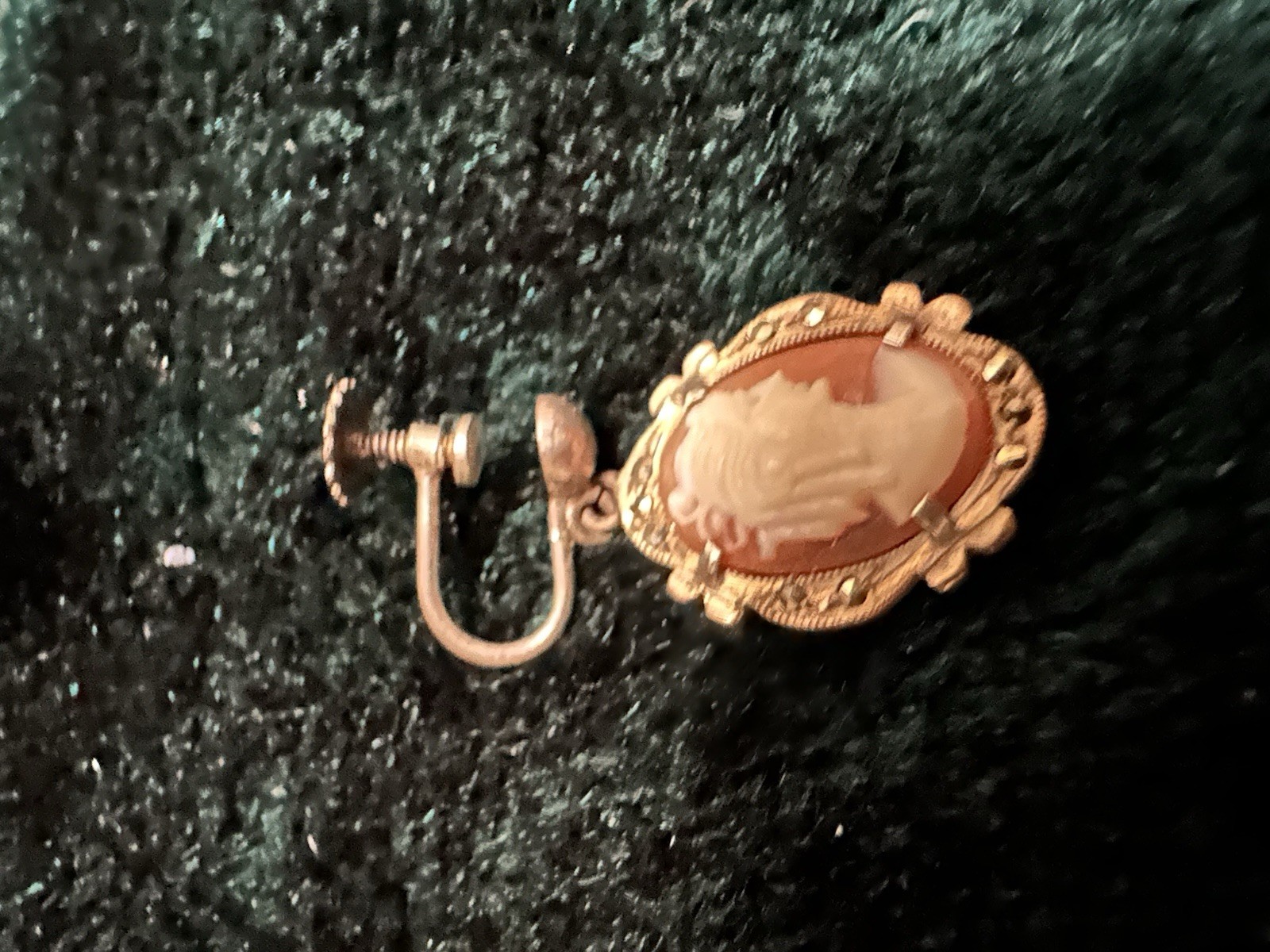 Vintage/Antique Genuine Shell Cameo Necklace, Brac, Sterling Silver. Victorian.