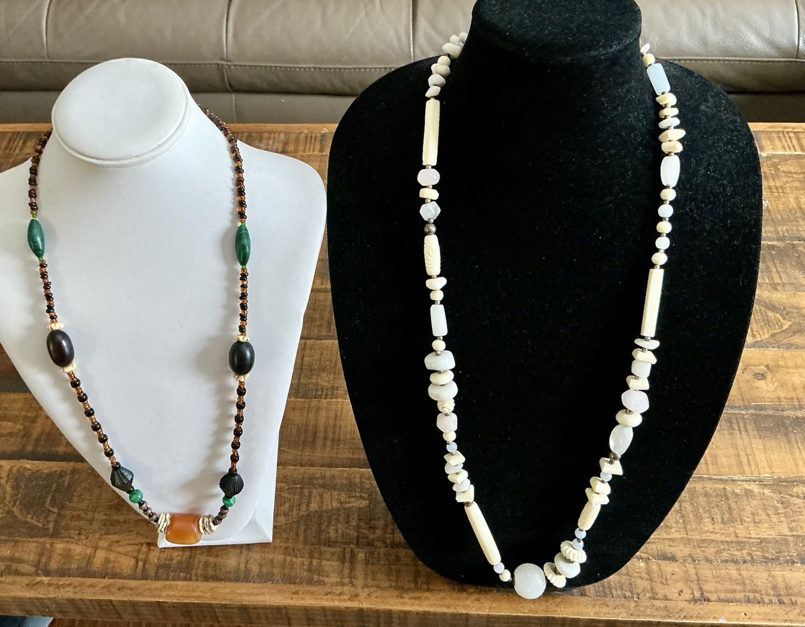 Vintage Stone Bead Necklace Lot Of 10 Southwestern Style Boho Nice Variety