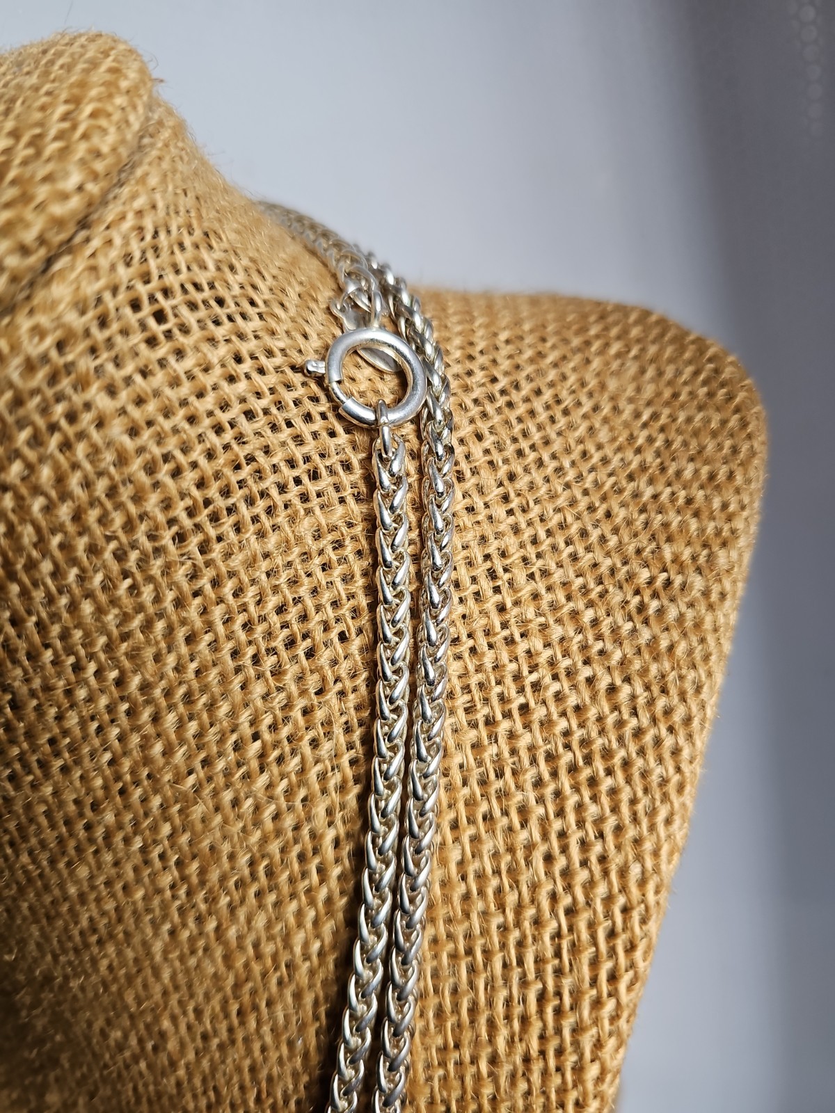 Joan Rivers Vintage Shiny Silver Tone 36″ Long Wheat Chain Classic 90s Necklace