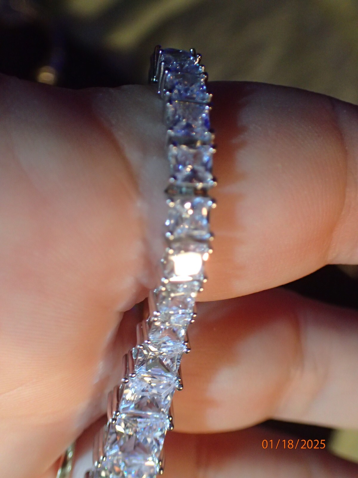 Absolute Sterling Silver Quadrillion Cut Tennis Bracelet HSN