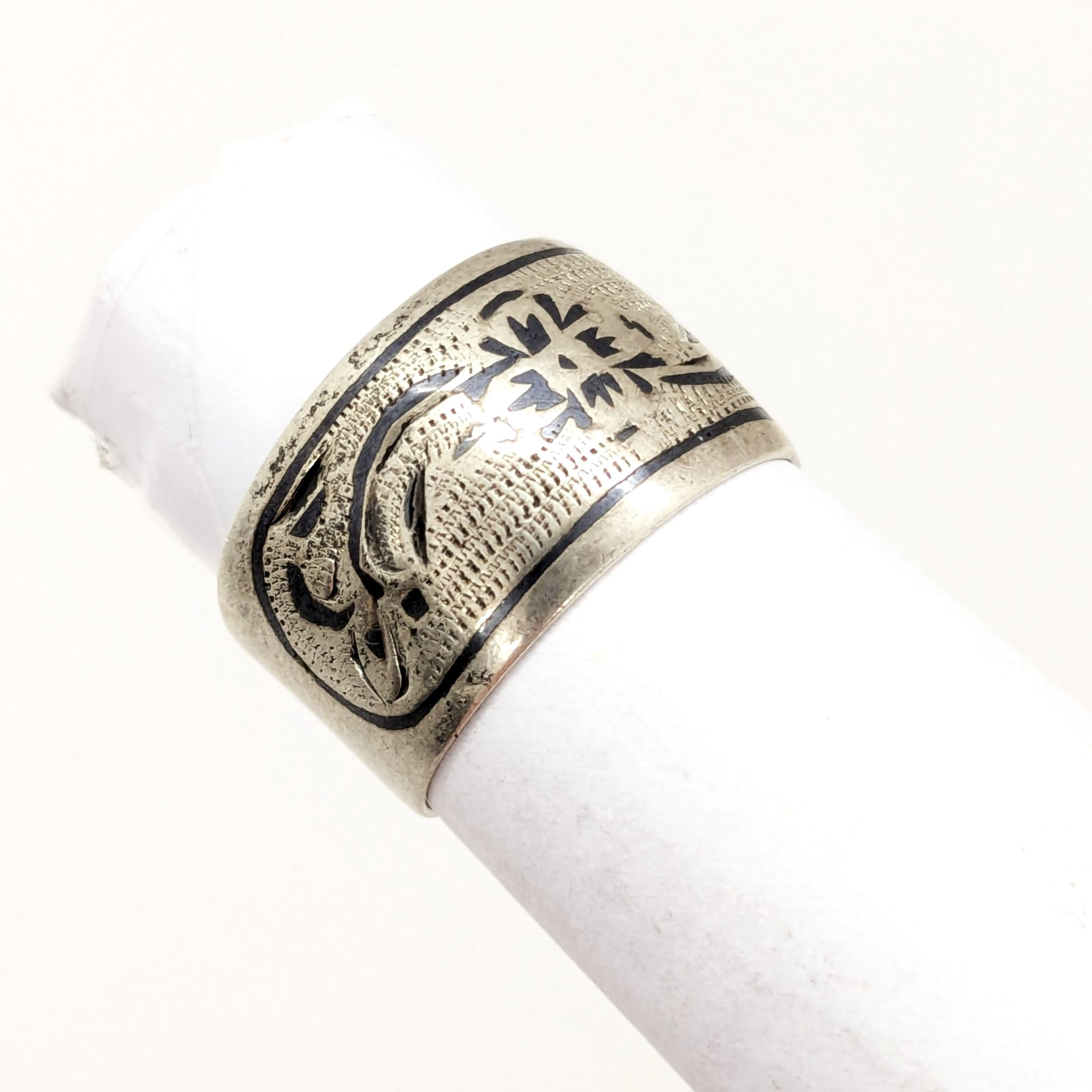 Vintage RING KUBACHI Silver⭐️916 stamp Star ussr with Blackening-size: 6.5US #13