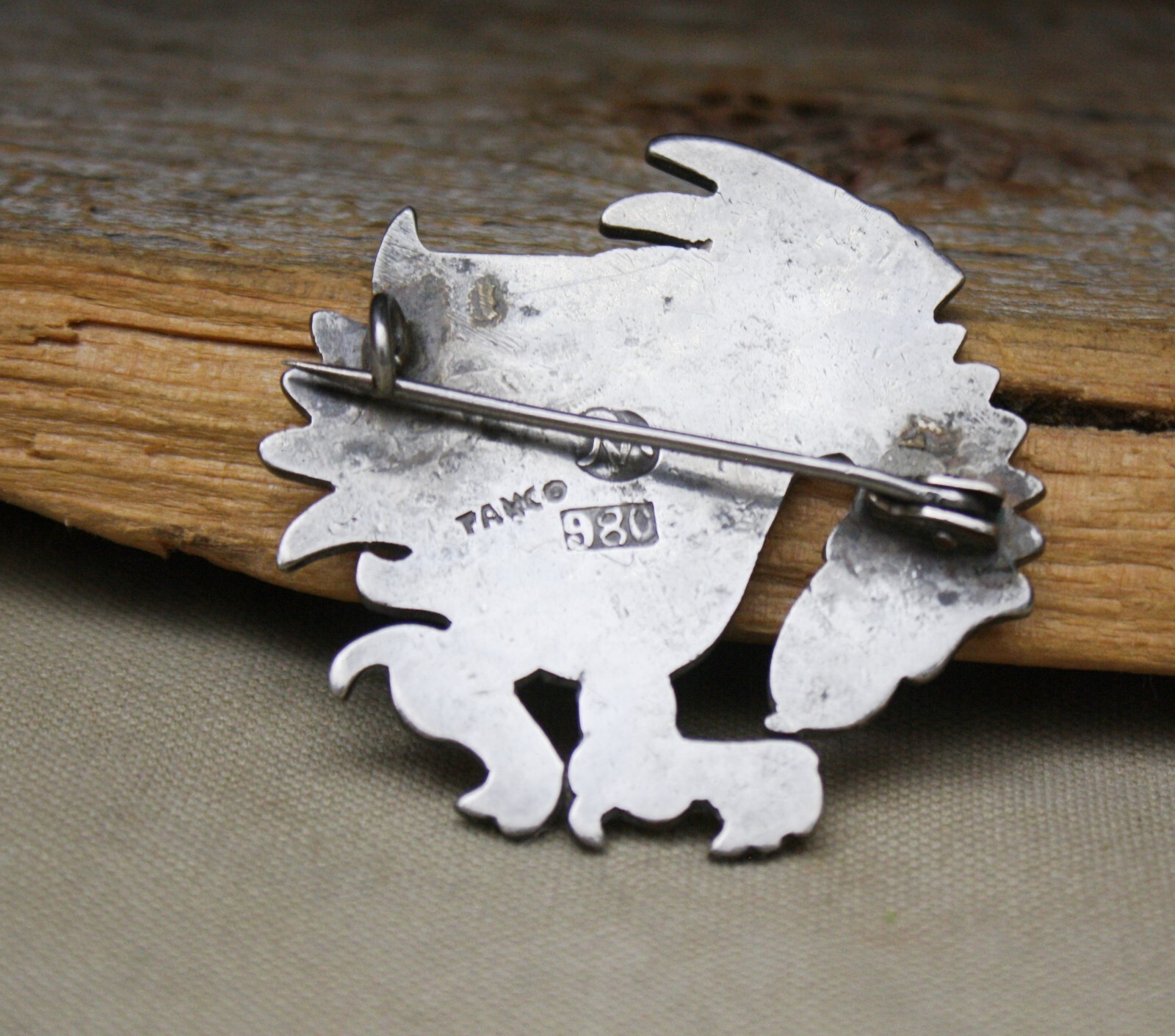 Vintage Rafael Melendez Taxco 980 Sterling Silver Brooch Pin