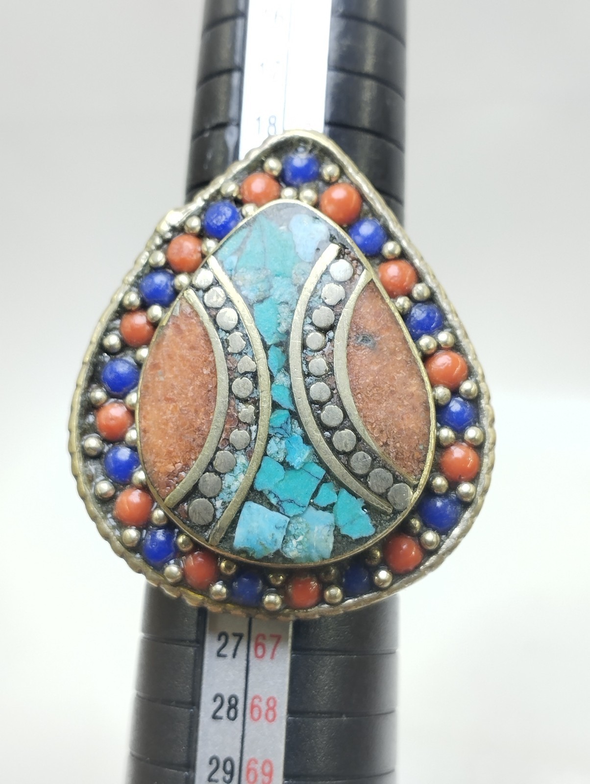 Rare Extremely Ancient Antique Victorian Ring Multicolor Stones Amazing Artifact