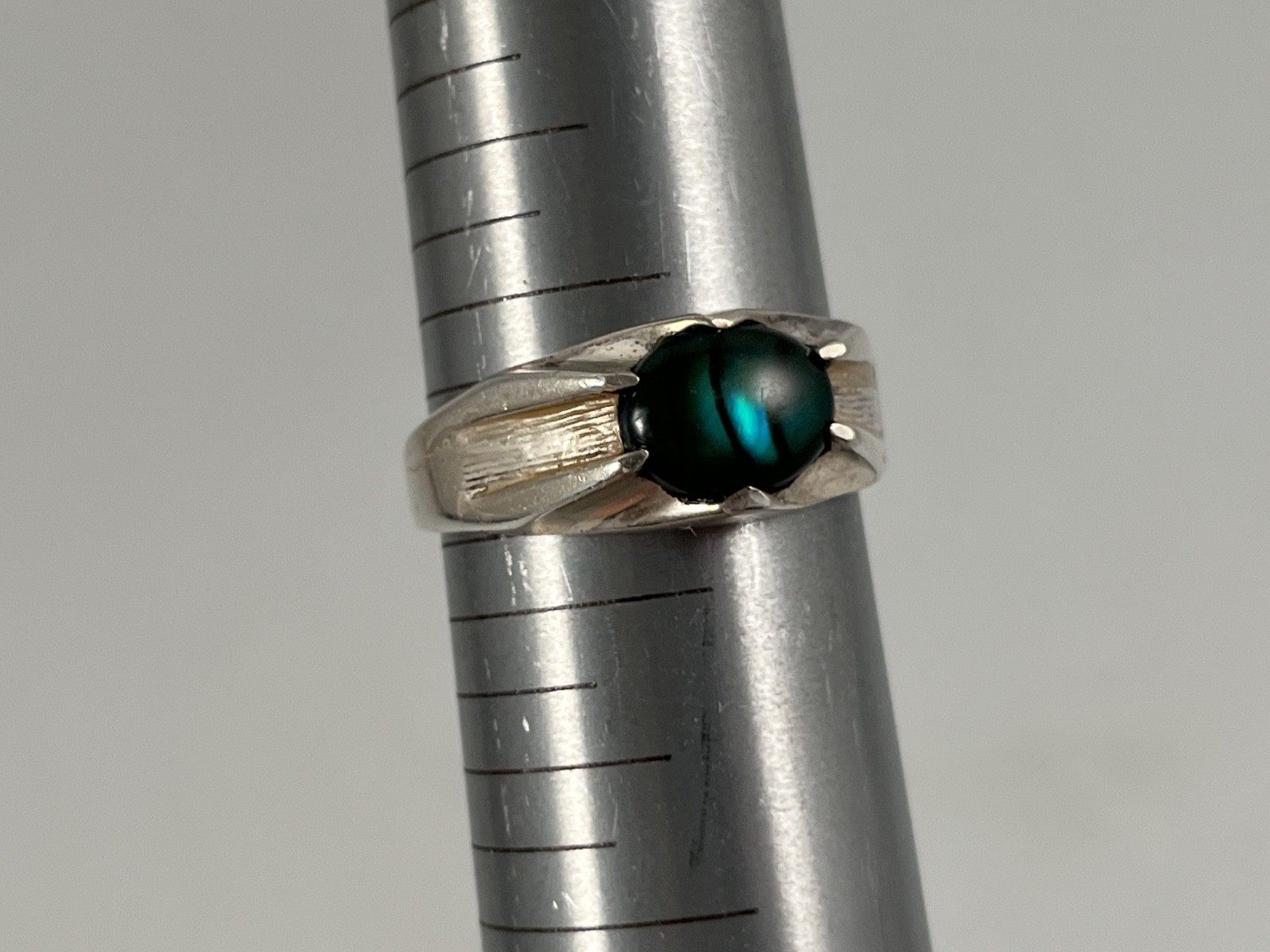 WM WHEELER STERLING SILVER PAULA SHELL STONE VINTAGE RING 11.5