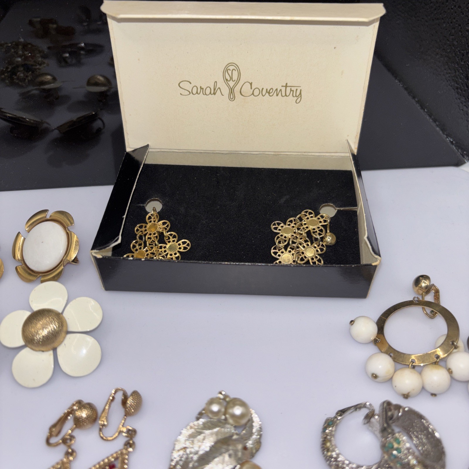 Vtg Sarah Coventry Clip On Earring Jewelry Lot. Estate Auction. See Description