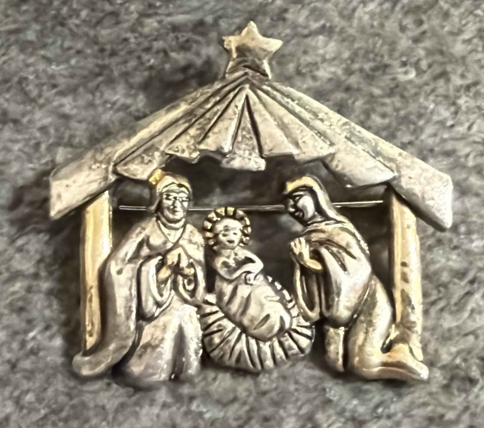 Vintage Religious Pins Brooch Pendant Christmas Pin Lot Catholic Nativity etc…