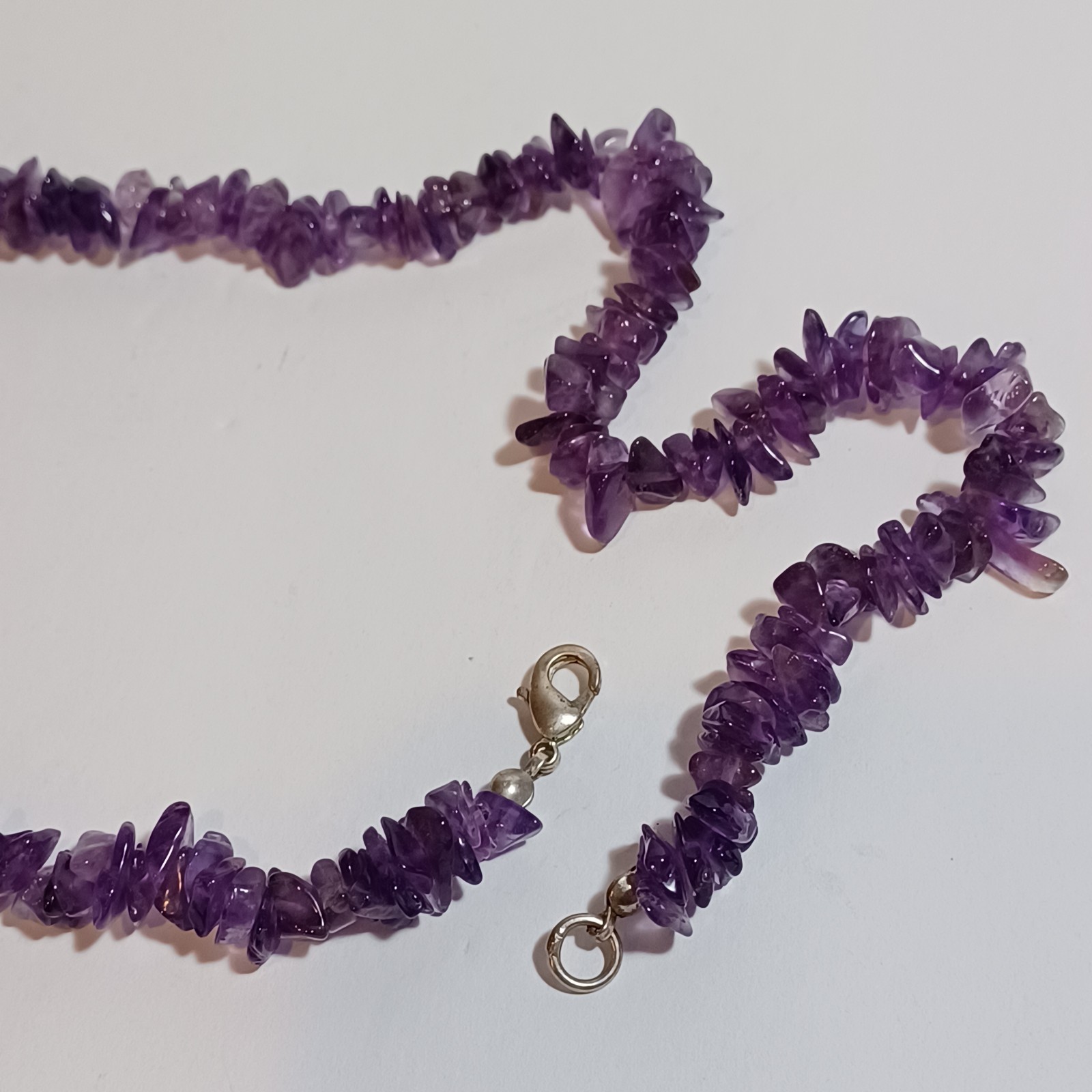 Amethyst Chip Bead Vintage Necklace 17.5 Inch