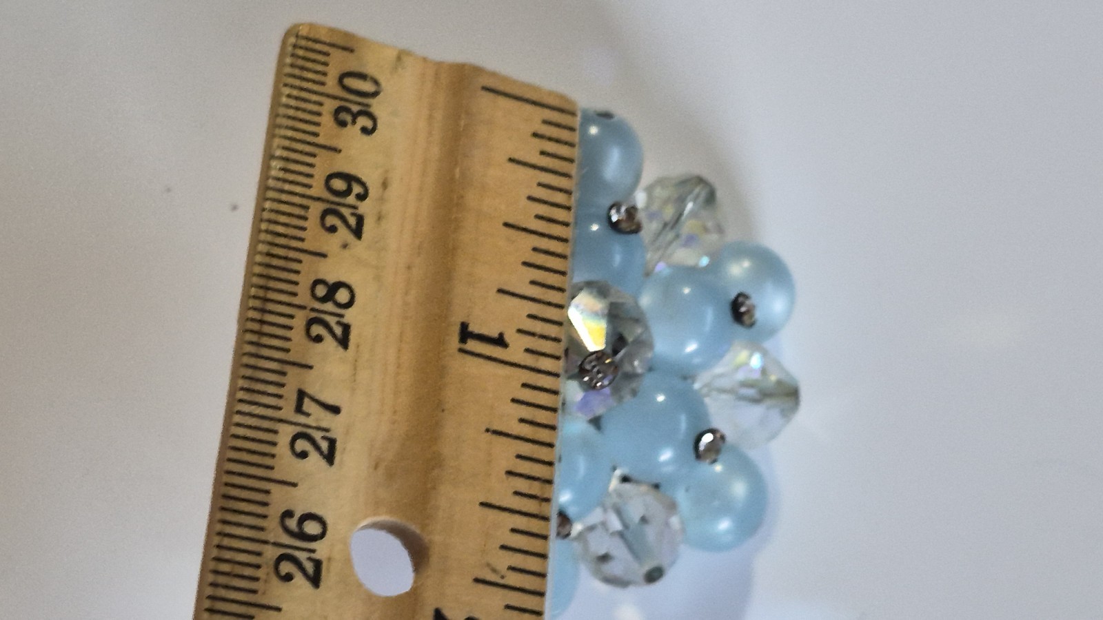 Coro/Unbranded Brooch Lof 2, Teal Blue Gold Tone Flower/Light Blue AB Cluster