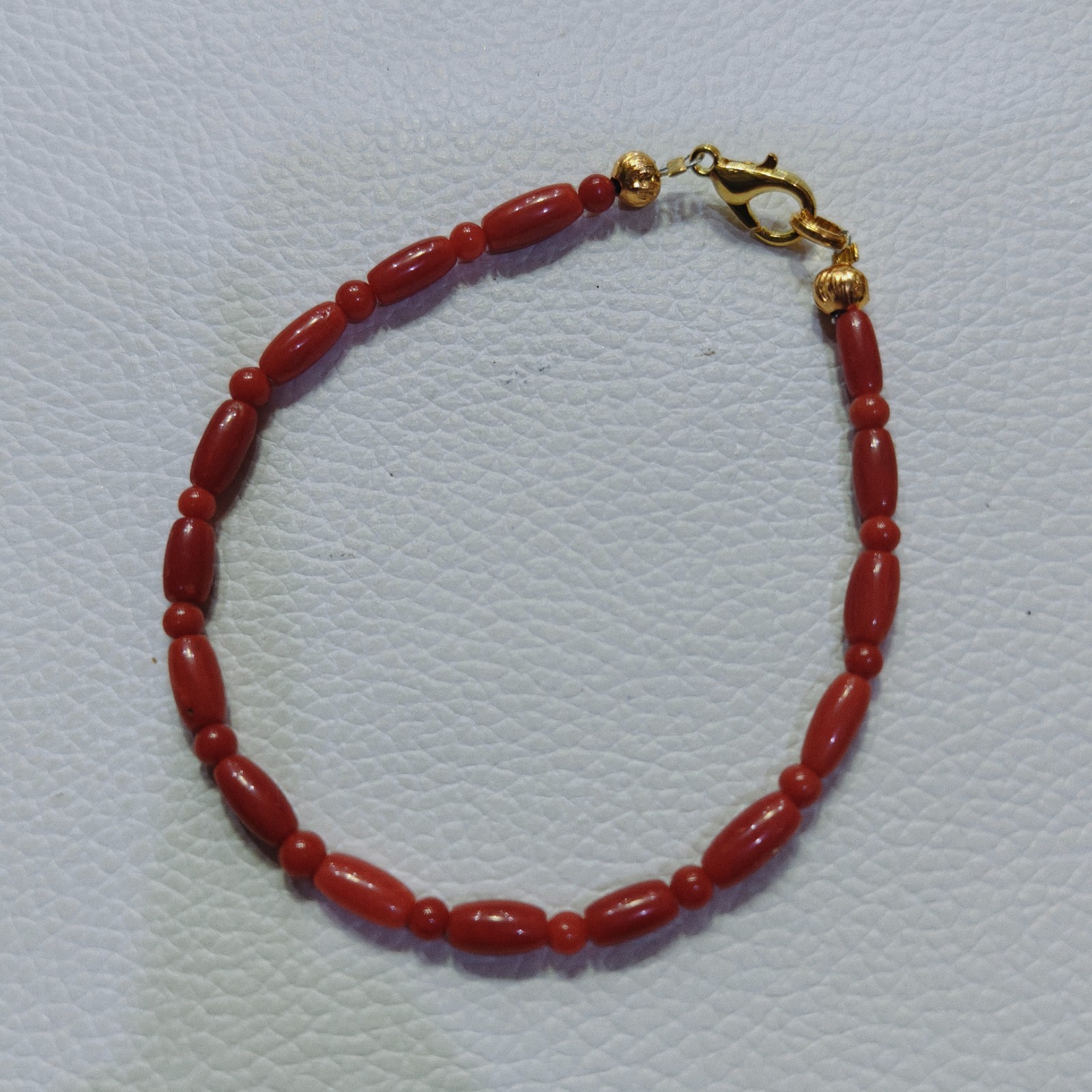 Genuine Natural Red Coral Bracelet Italy Coral Beads Handmade Gemstone Bracelet