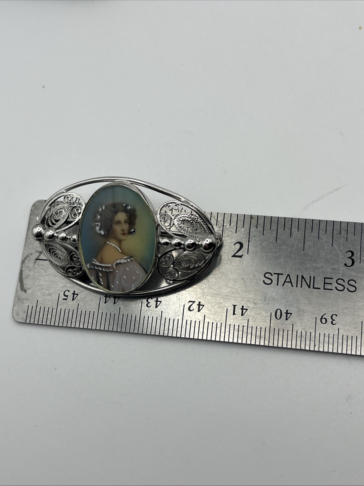 Carl-Art Sterling Silver Lady Portrait Brooch/Pin